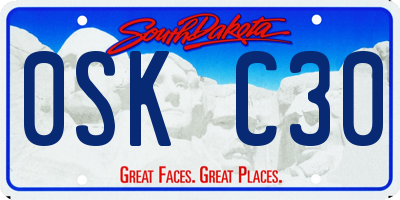 SD license plate 0SKC30