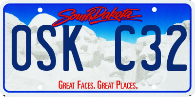 SD license plate 0SKC32