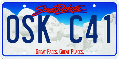 SD license plate 0SKC41