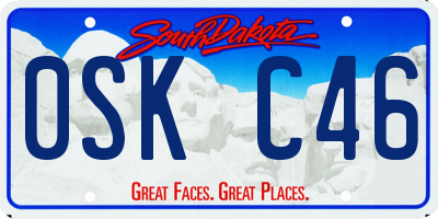 SD license plate 0SKC46