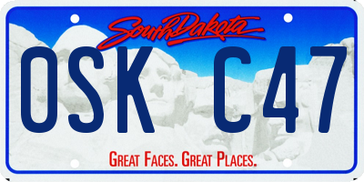 SD license plate 0SKC47