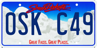 SD license plate 0SKC49