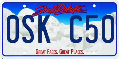SD license plate 0SKC50