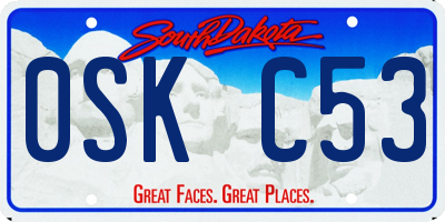 SD license plate 0SKC53