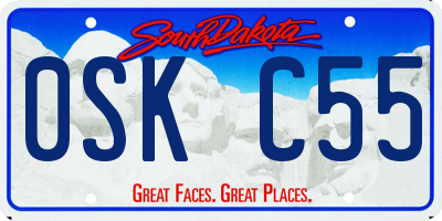 SD license plate 0SKC55
