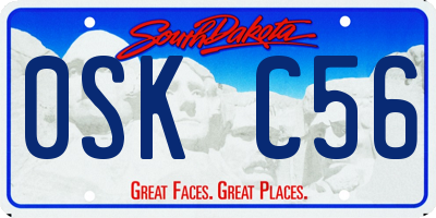 SD license plate 0SKC56