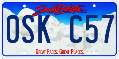 SD license plate 0SKC57