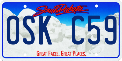 SD license plate 0SKC59