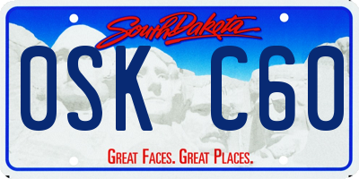 SD license plate 0SKC60
