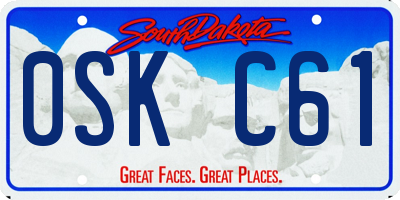 SD license plate 0SKC61