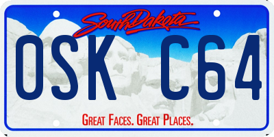 SD license plate 0SKC64