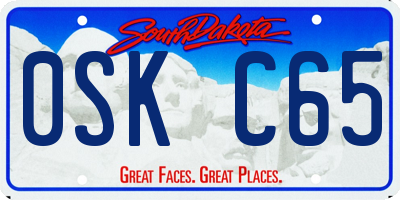 SD license plate 0SKC65