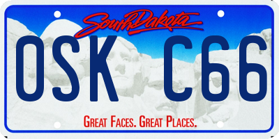 SD license plate 0SKC66