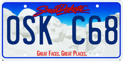 SD license plate 0SKC68