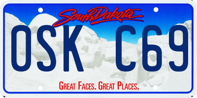 SD license plate 0SKC69