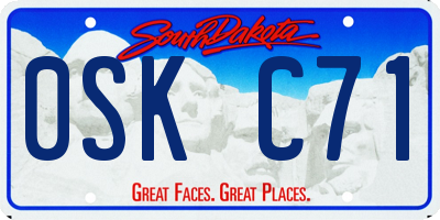 SD license plate 0SKC71