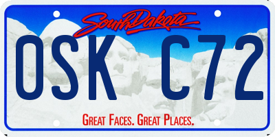 SD license plate 0SKC72