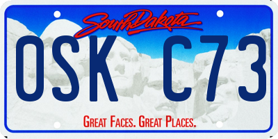 SD license plate 0SKC73