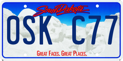 SD license plate 0SKC77