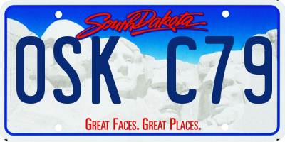 SD license plate 0SKC79