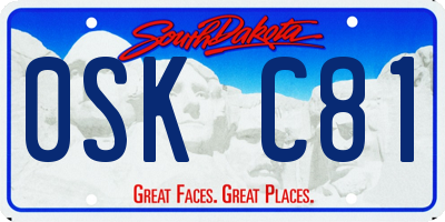 SD license plate 0SKC81