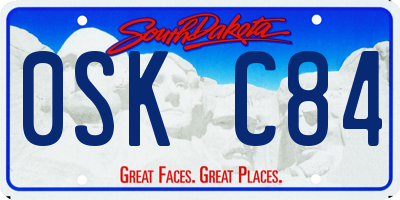 SD license plate 0SKC84