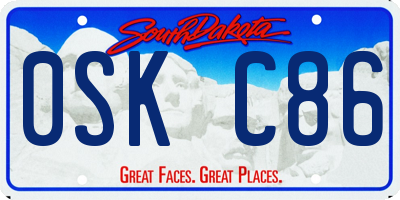 SD license plate 0SKC86