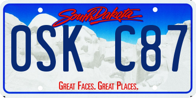 SD license plate 0SKC87
