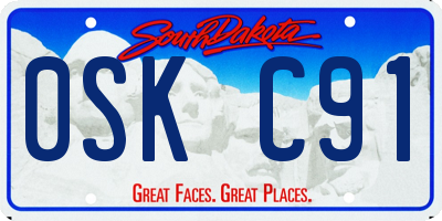 SD license plate 0SKC91