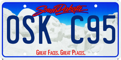 SD license plate 0SKC95