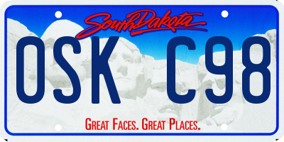 SD license plate 0SKC98