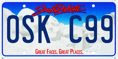 SD license plate 0SKC99