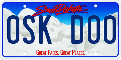SD license plate 0SKD00