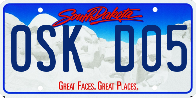 SD license plate 0SKD05