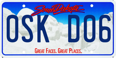 SD license plate 0SKD06
