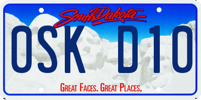 SD license plate 0SKD10
