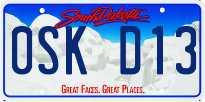 SD license plate 0SKD13