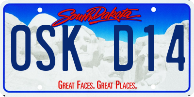 SD license plate 0SKD14