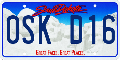 SD license plate 0SKD16