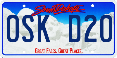 SD license plate 0SKD20