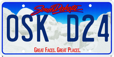 SD license plate 0SKD24