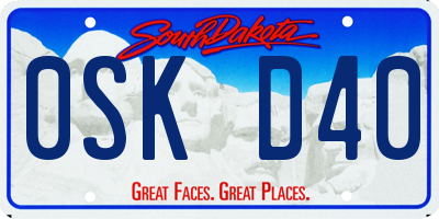 SD license plate 0SKD40