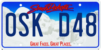 SD license plate 0SKD48