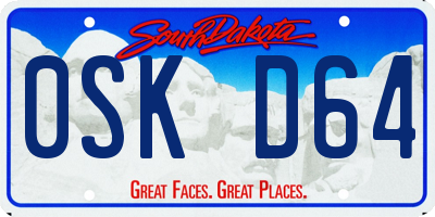 SD license plate 0SKD64