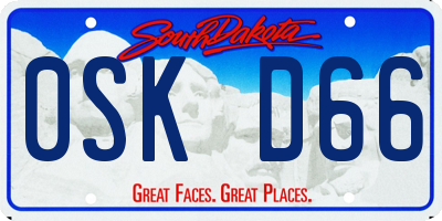 SD license plate 0SKD66