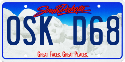 SD license plate 0SKD68