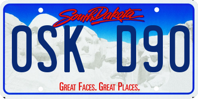 SD license plate 0SKD90