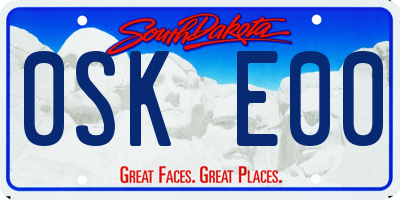 SD license plate 0SKE00