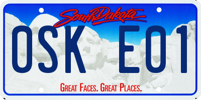 SD license plate 0SKE01