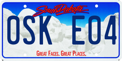 SD license plate 0SKE04